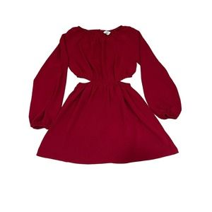 Speechless Maroon Long Sleeve‎ Dress, XS, #426-Q